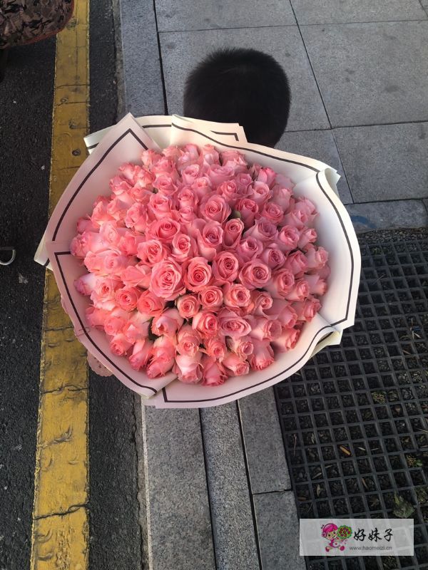 天津鲜花预定买的戴安娜粉玫瑰9鲜花照片